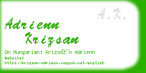 adrienn krizsan business card